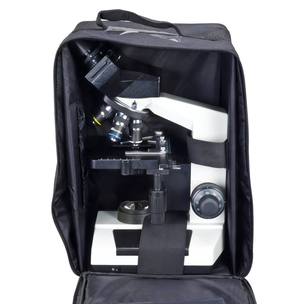 OMAX 40X-2000X Compound Binocular LED Biological Microscope with Vinyl Case and Slides and Lens Paper