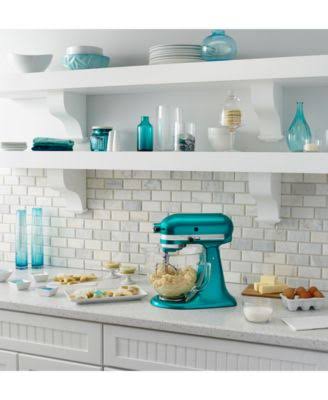 KitchenAid KSM155GBEB Artisan Design Series Electric Blue 5 Quart Stand Mixer with Glass Bowl