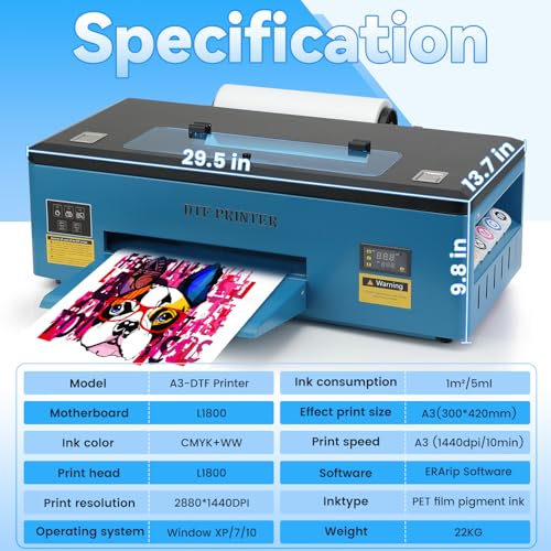 FAFAIR A4 L805 DTF Printer, DTF Printing Machine with Anti-Clogging Technology High Speed Printing, Transfer Printer for DIY T-Shirt