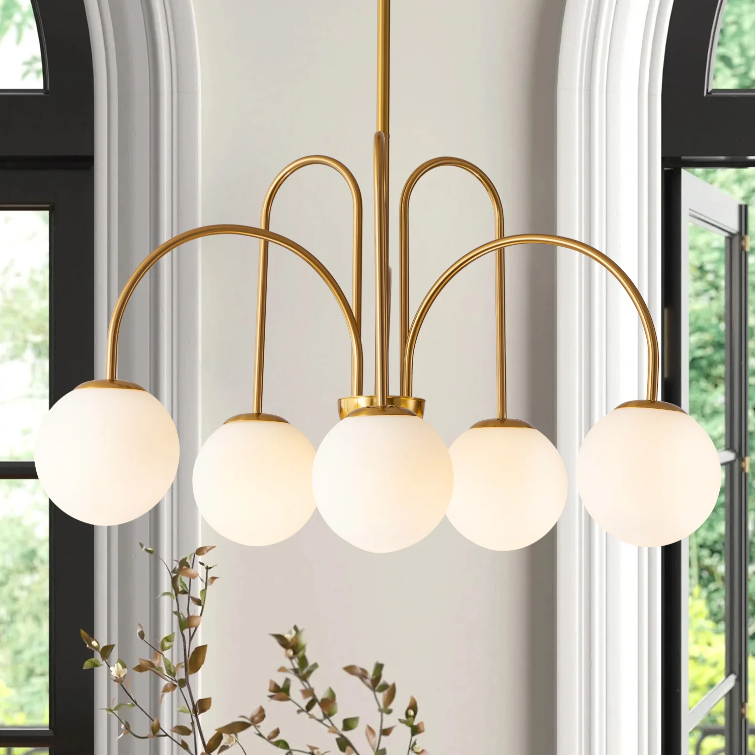 Dresqui 6-Light Glass Bubble Contemporary Sputnik Chandelier (31)