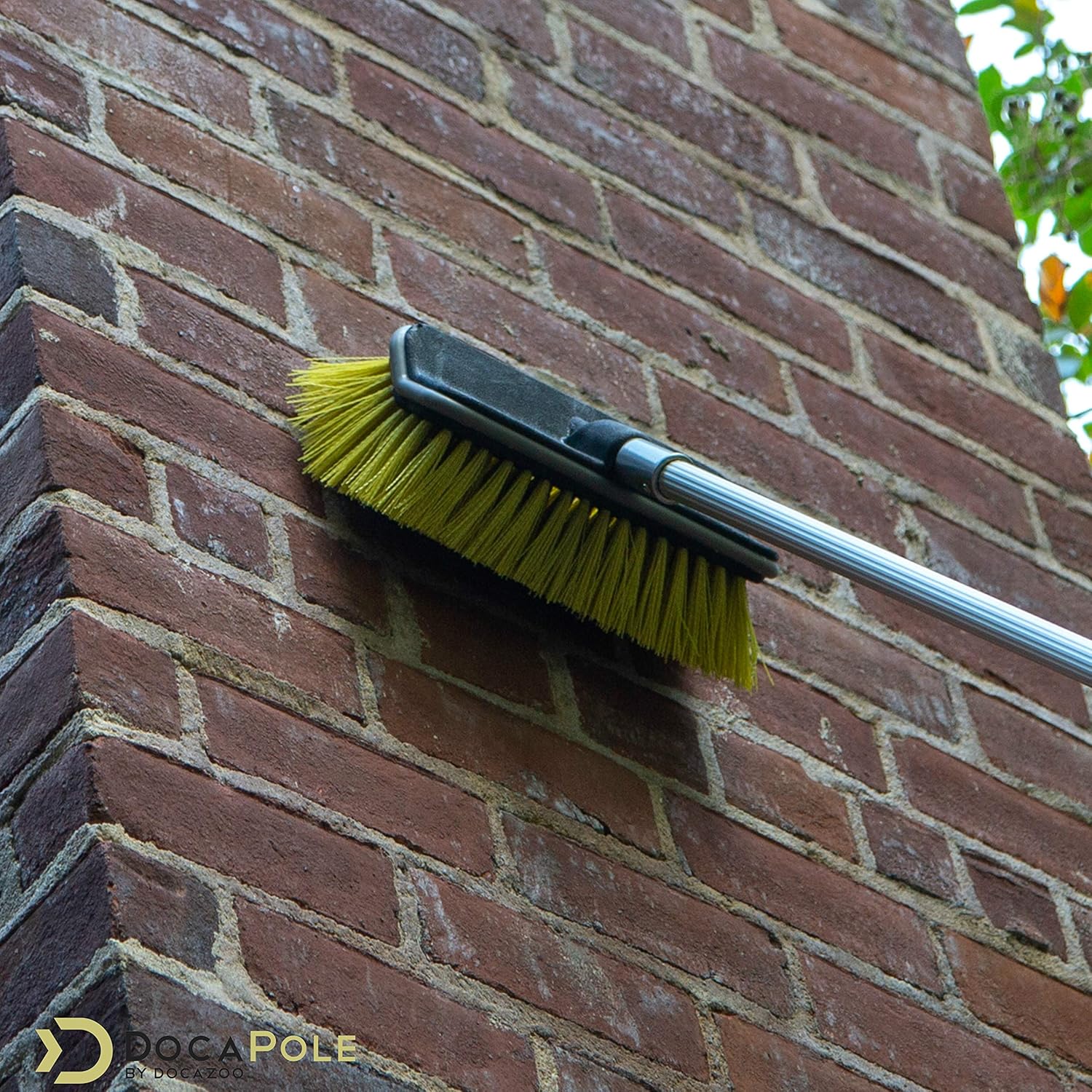 DocaPole 11 Inch Hard Bristle Deck Brush with 5-12 Foot Extension Pole: Includes Scrub Brush with Long Handle Telescoping Pole