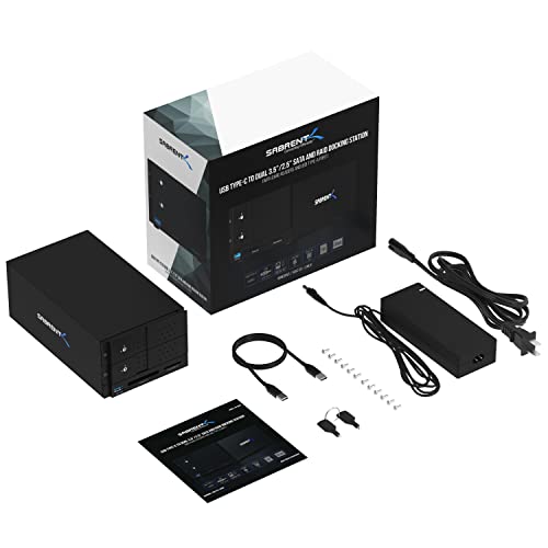 SABRENT USB 3.2 5-Bay 3.5” SATA Hard Drive Docking Station, Trayless Design, USB-C 10Gbps, Independent Power Switches, Locking Bays, Aluminum Cooling
