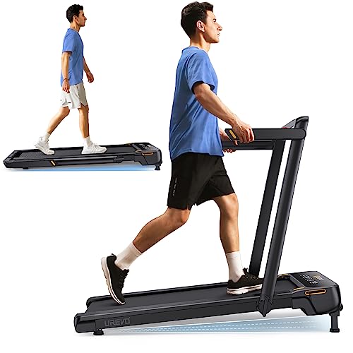 UREVO Walking Pad Treadmill with Incline, 2.5 HP Under Desk Treadmill, Foldable Treadmill for Home Office