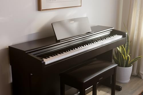 Yamaha Arius, 88-Key Weighted Action Digital Beginner and Intermediate Players, Dynamic Response, Grand Piano Sound, 3-Pedal Unit, Upright Design