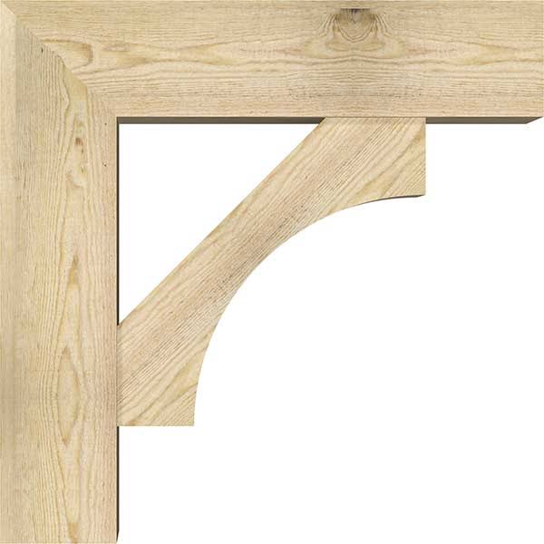 Ekena Millwork BKT0806X28X28WTL05RDF 8x22W x 28x22D x 28x22H Westlake Block Rough Sawn Bracket w/ Offset Brace, Douglas Fir