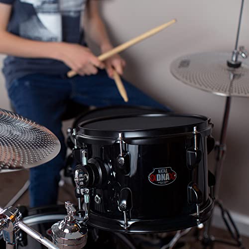 Natal K-DNB-F18-BKS DNA Series Stealth 4-Piece Drum Set Complete with Hardware, Low Volume Cymbals & Throne - Black