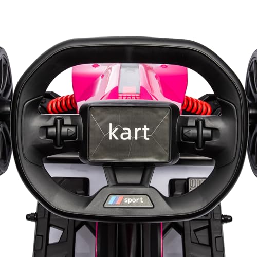 Aosom 12V Electric Go Kart for Kids, Outdoor Ride-On Toy with Forward Backward Drive & Adjustable Speed, Gift for Child 3-8 Years Old, White