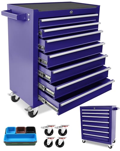 5-Drawer Rolling Tool Chest, Modular Tool Cabinet with Brake Casters & Removable Drawers, Workshop Toolbox Cart for Factory/Garage, Black