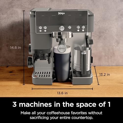 Ninja | Espresso Machine and Drip Coffee Maker| Luxe Café Premier Series | Integrated Coffee Grinder, Milk Frother