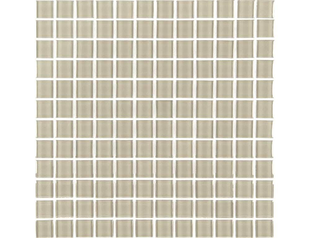 Abolos Metro 1 x 1 Creme Glass Square Mosaic Wall Tile, Box of 11
