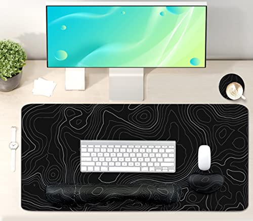 Ergonomic Large Mouse Pad and Keyboard Wrist Rest, Desk Pad for Keyboard and Mouse