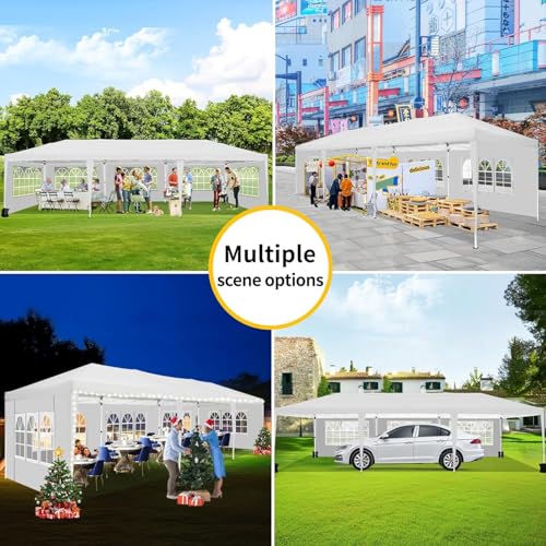 COBIZI Canopy 10x20 Pop Up Canopy Tent with 6 Sidewalls Party Tents for Parties Weddings Backyard Waterproof Canopy Outdoor Commercial Canopy Event