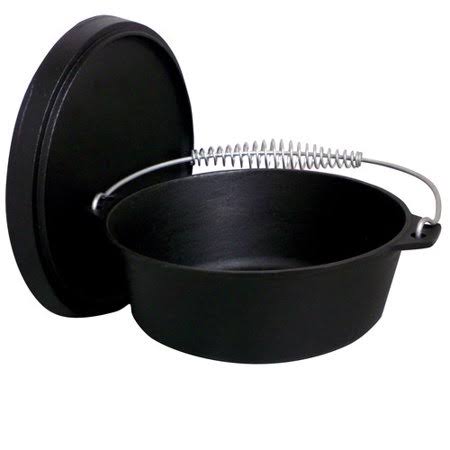 King Kooker 8 qt. Season Cast Iron Oval Dutch Oven with Lid