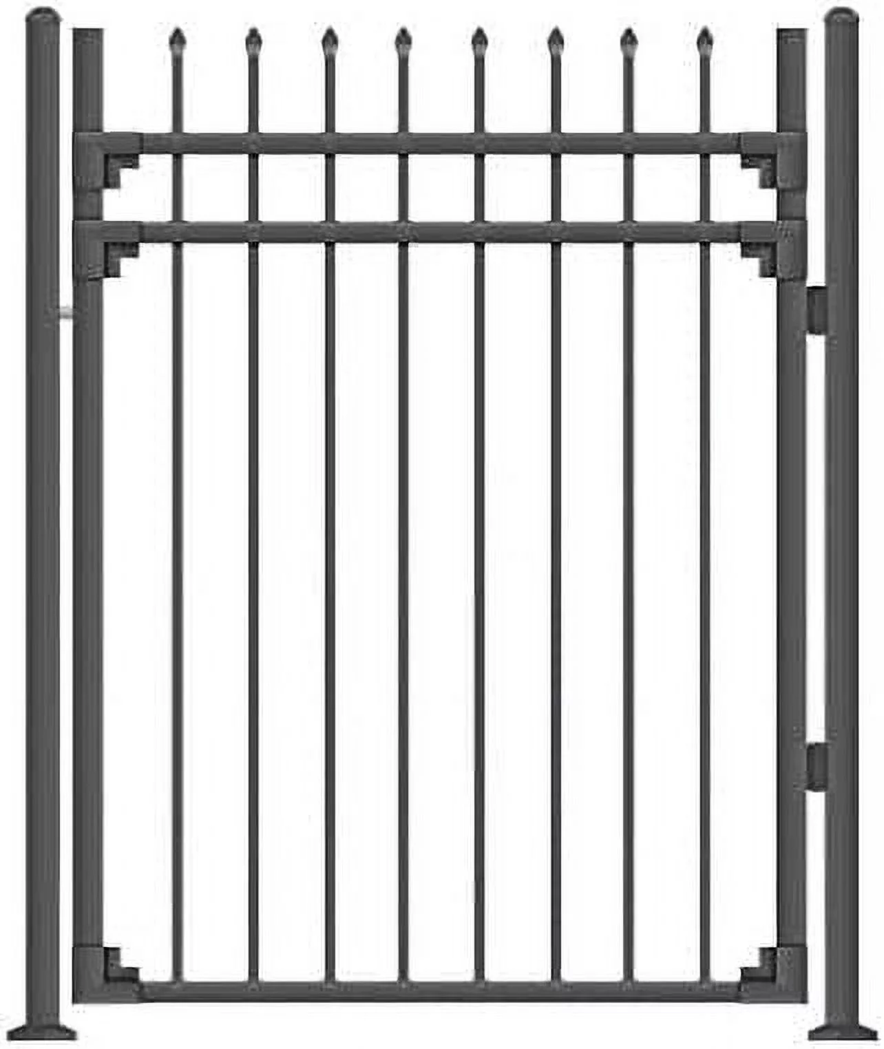 Xcel Fence Aspen Style 3-Rail Steel Fence Gate, Powder-Coated Black, 4ft x 5ft - Radiant Selections