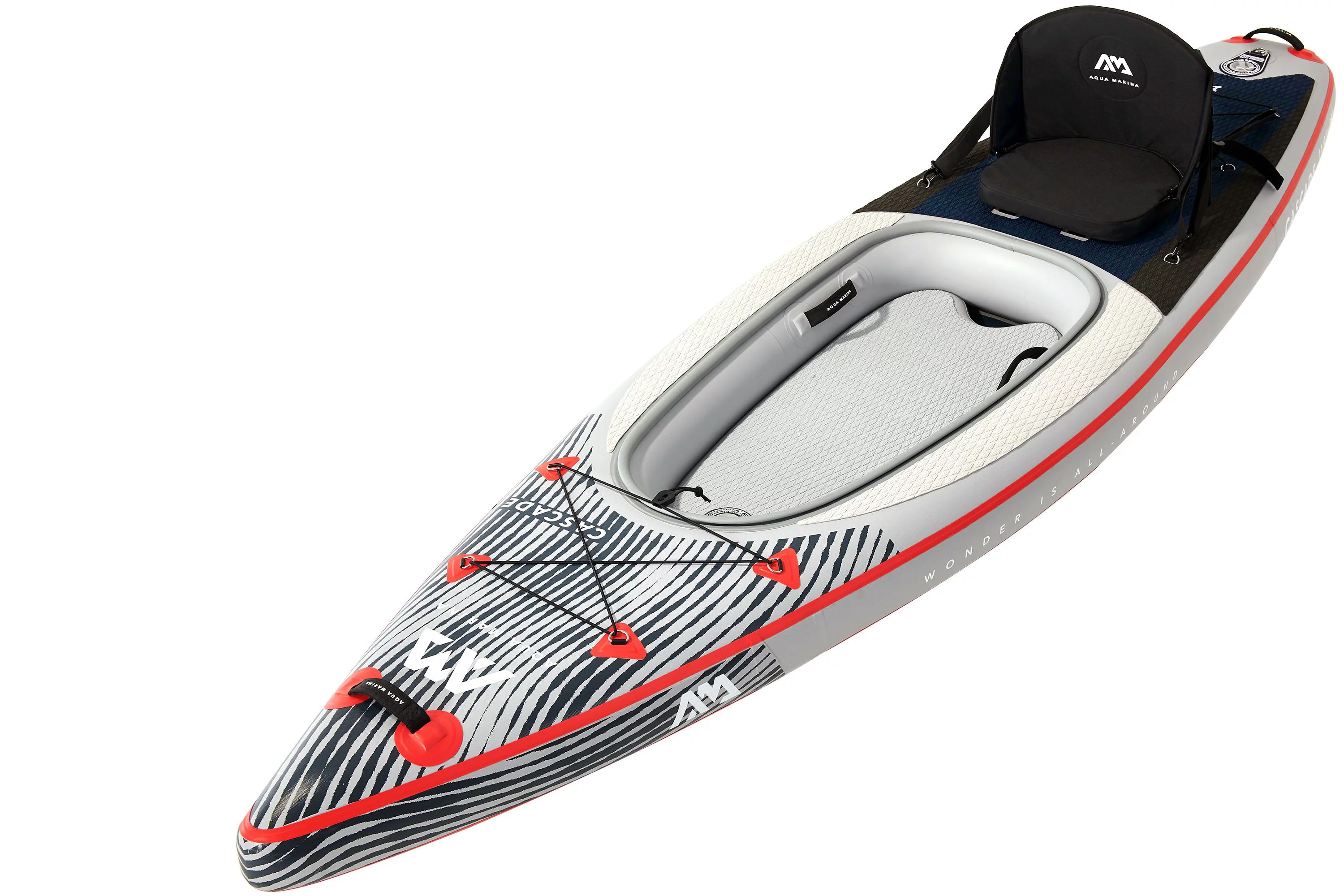 Aqua Marina VERSATILE / HYBRID KAYAK - CASCADE 11'2 - Inflatable KAYAK Package, including Carry Bag, Paddle, Fin, Pump & Safety Harness