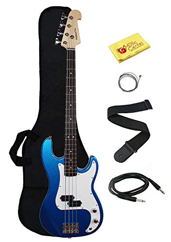 Beginner Series Bass Guitar Bundle with 15-Watt Amp, Gig Bag, Instrument Cable, Strap, Picks, and Polishing Cloth - Sunburst