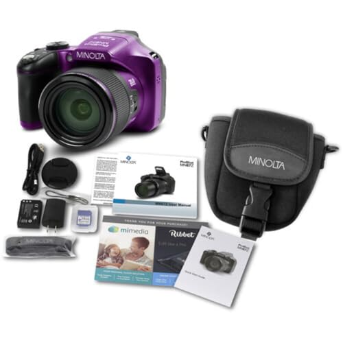Minolta Pro Shot 20MP Digital Camera – 67x Optical Zoom, Full 1080p HD Video, Optical Image Stabilization, Wi-Fi, 3-inch Articulating LCD Screen