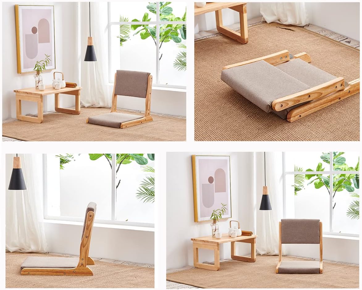 Tatami Chair Accent Furniture, Foldable Meditation Floor Chair, Living Room Chair Floor Seat, Portable Japanese Legless Chair