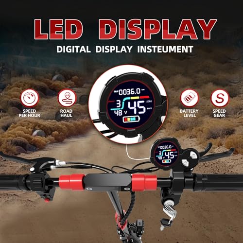 Electric Scooter Adults,11" Off-Road Tires,48V 18/21AH Big Battery,1200W Motor,34 Mph,34/37 Miles Long Range,Dual Braking System