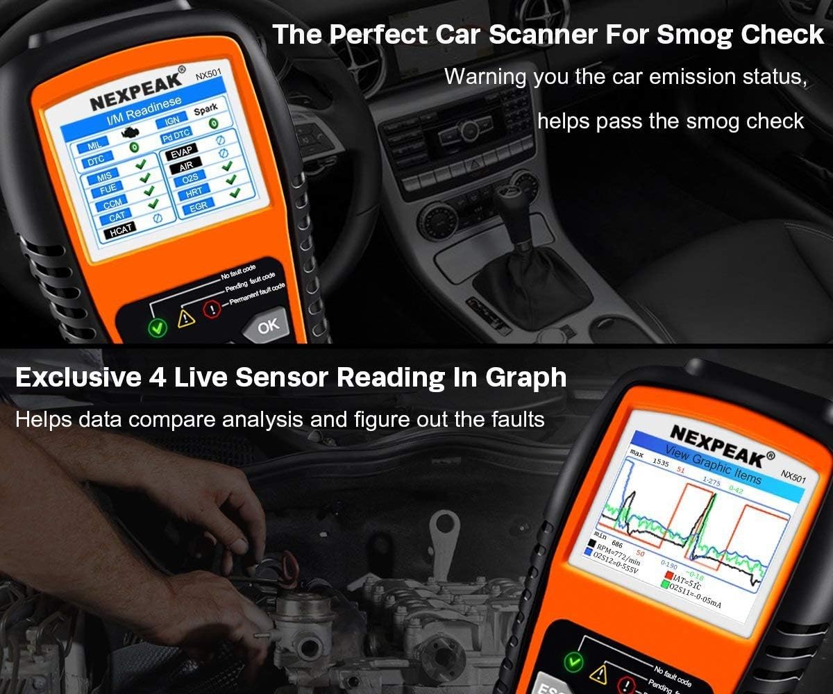 NEXPEAK OBD2 Scanner, NX501 Enhanced OBD II Auto Code Reader