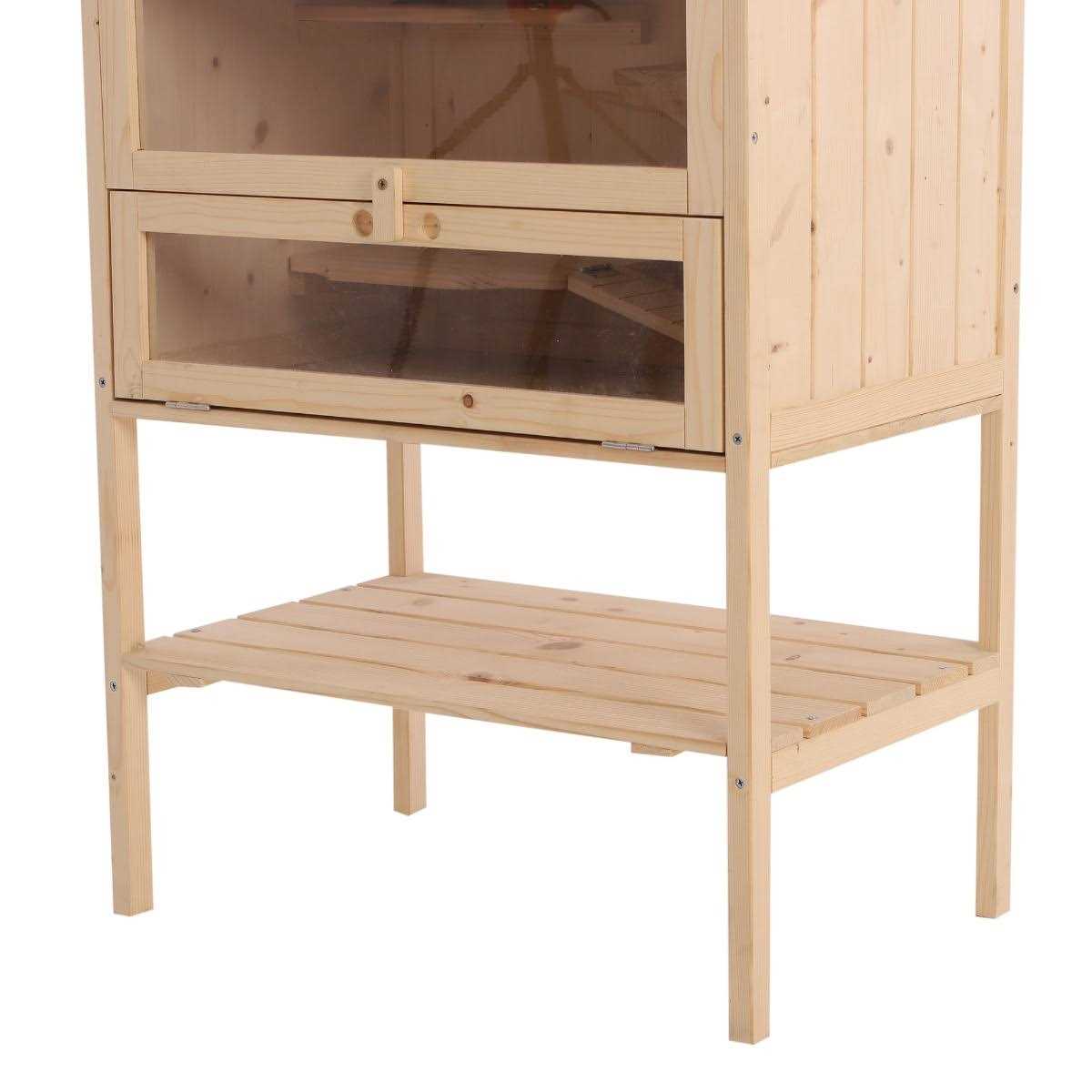 PawHut Wooden Hamster Cage Small Animals Pet Rodent Mouse Guinea - Pet Supplies online store