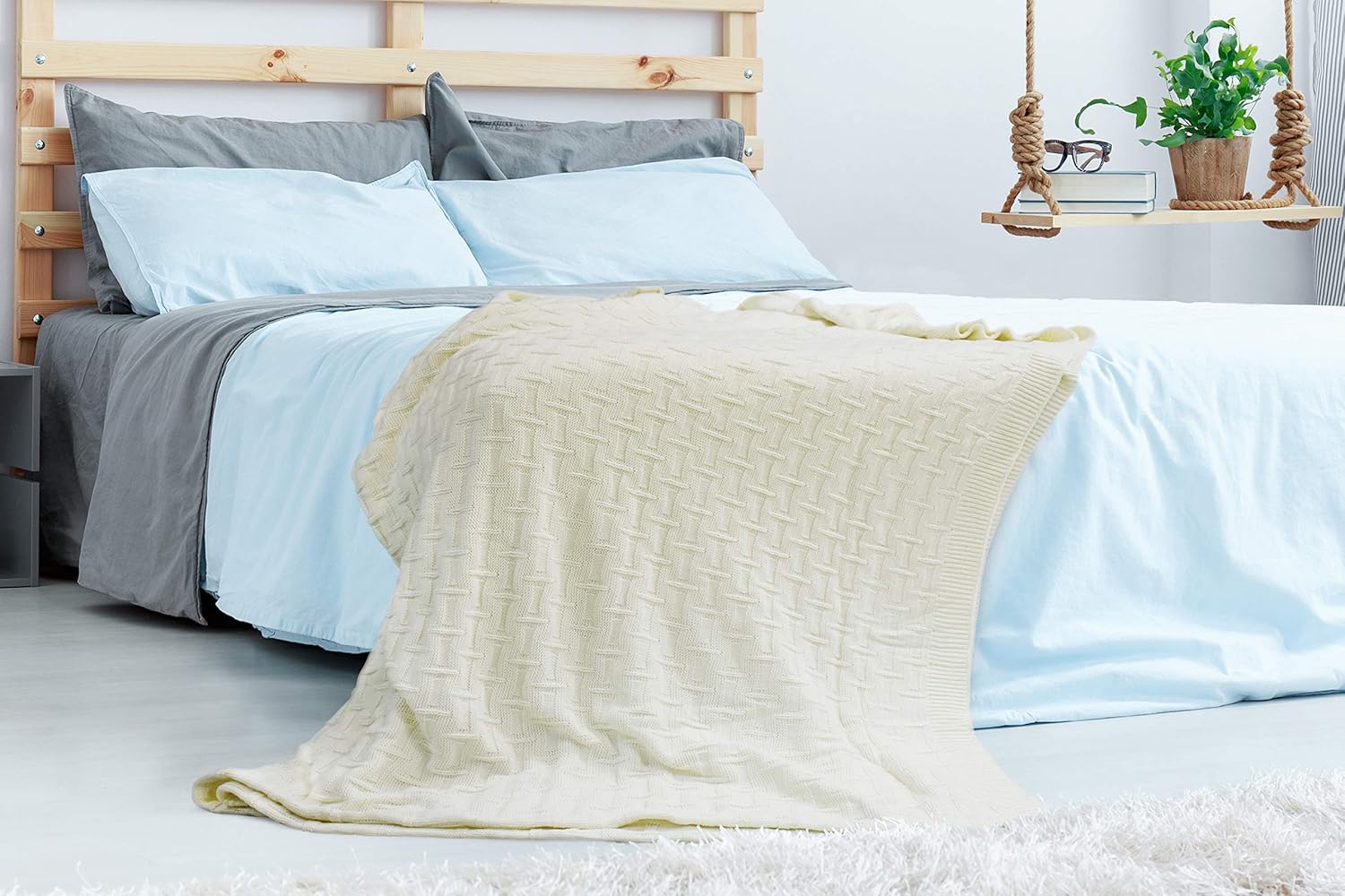 Briarwood Home – 100% Soft Premium All Season Cotton Throw Size Blankets, Lightweight Easy Care Comfortable, Warm