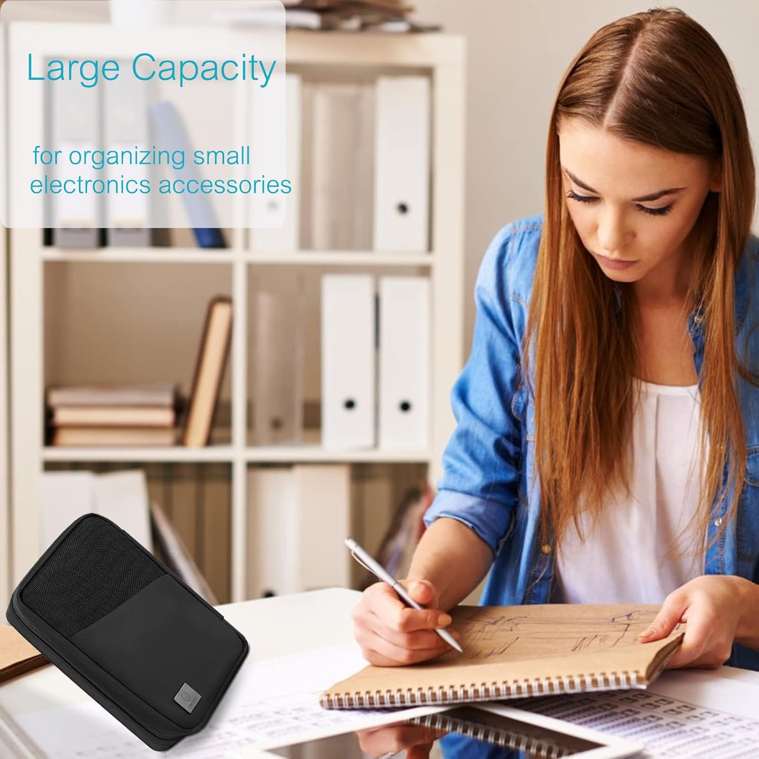 Electronics Organizer Bag Waterproof Travel Organizer Bag Electronics Accessories Pouch Bag Cable Storage Bag Portable Carrying Case for Cable Hard