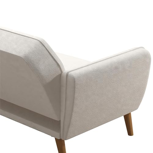 Novogratz Tallulah Memory Foam Futon, Convertible Couch, Camel Faux Leather