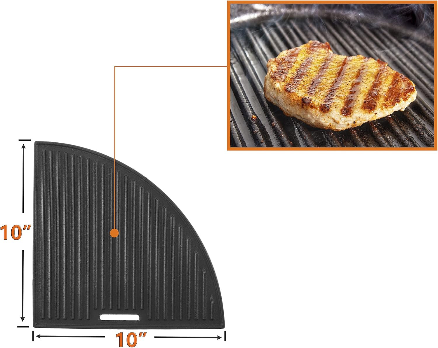 21.5” Cast Iron Grill Grate for Weber Original Kettle Premium 22 Charcoal Grill and Smokers, Replacement for Weber 22 Performer Premium Grill
