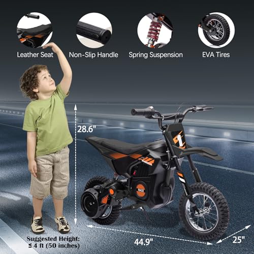 24V Kids Electric Dirt Bike 250W Motor Off-Road Motorcycle, 13.6MPH Fast Speed Powerful Motorcycle for Kids