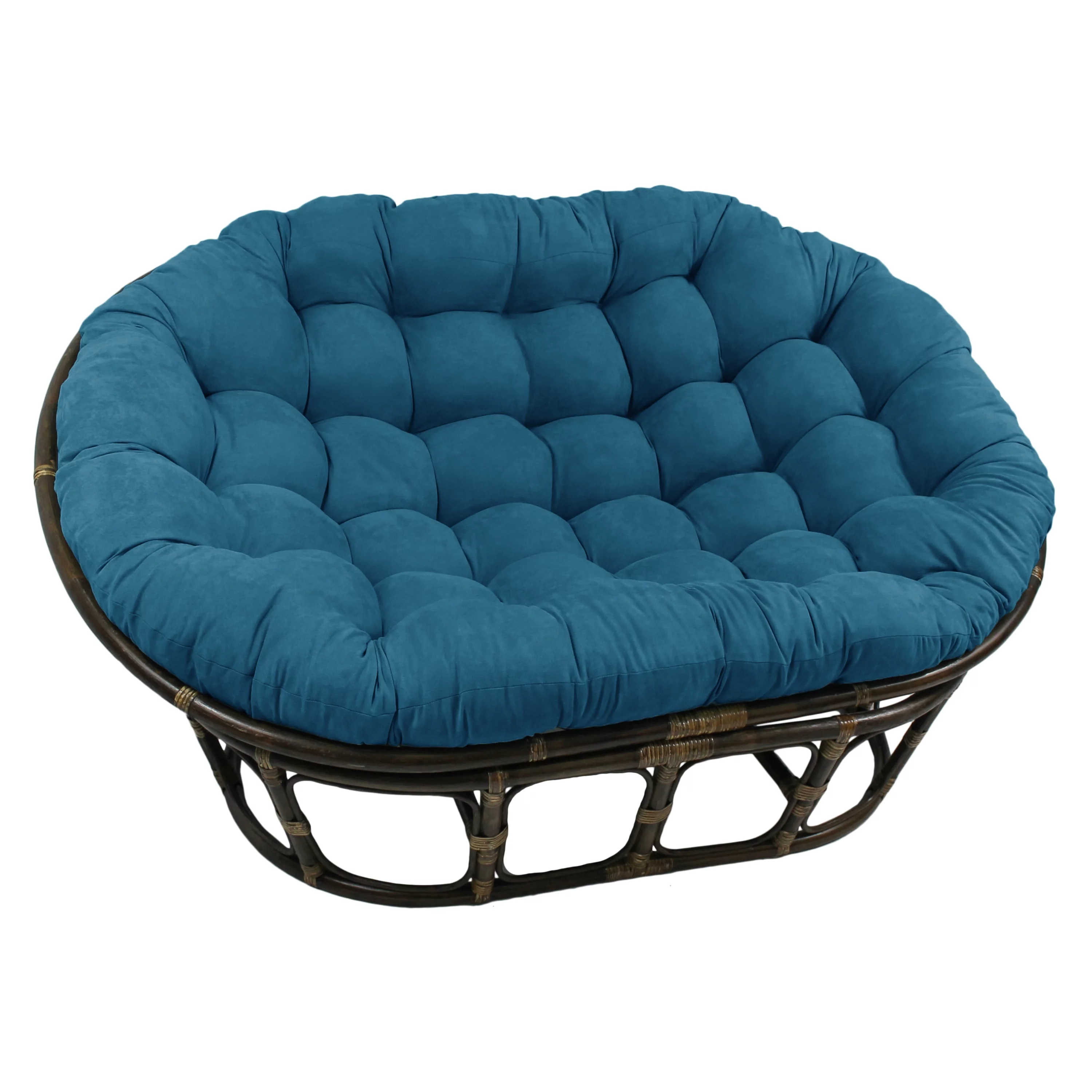 Blazing Needles 78 x 58 in. Oversize Double Papasan Chair Micro Suede Cushion Multi Color Green