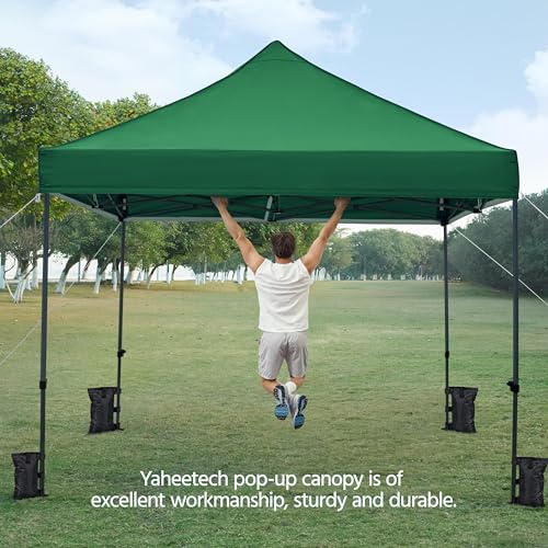 Yaheetech Heavy Duty Pop Up Canopy Tent, 10x20 Commercial Instant Shelter Tent for Wedding, Parties, Adjustable Outdoor Canopy with Wheeled Carry Bag