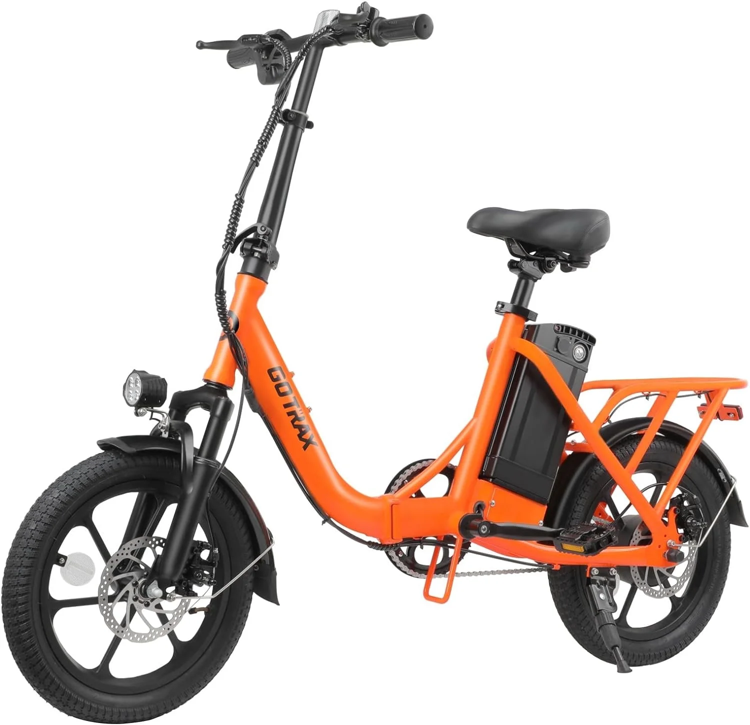 GOTRAX NEPHELE 16" Electric Bike for Adults, 350W/36V/ 15.5Mph & 25Mile Commuting Folding Adult E-bike, Orange