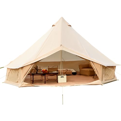 YOLENY Bell Ten 4/6/8/10 Person 4 Season, Yurt Tent Waterproof Glamping Tents w/Stove Jack for Family Camping Outdoor Party