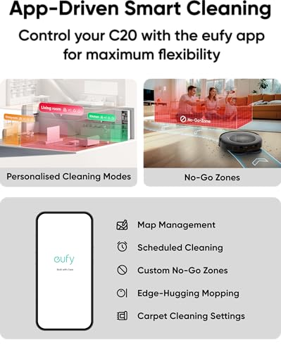 eufy Robot Vacuum Omni C20, Robot Vacuum and Mop Combo, Self Emptying, Auto Mop Washing and Auto Drying for Hands-Free Cleaning