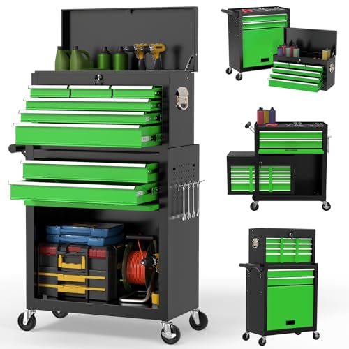 On Shine 8 Drawer Rolling Tool Chest, Large Capacity Rolling Tool Box with Wheels, Locking Mechanical Tool Chest
