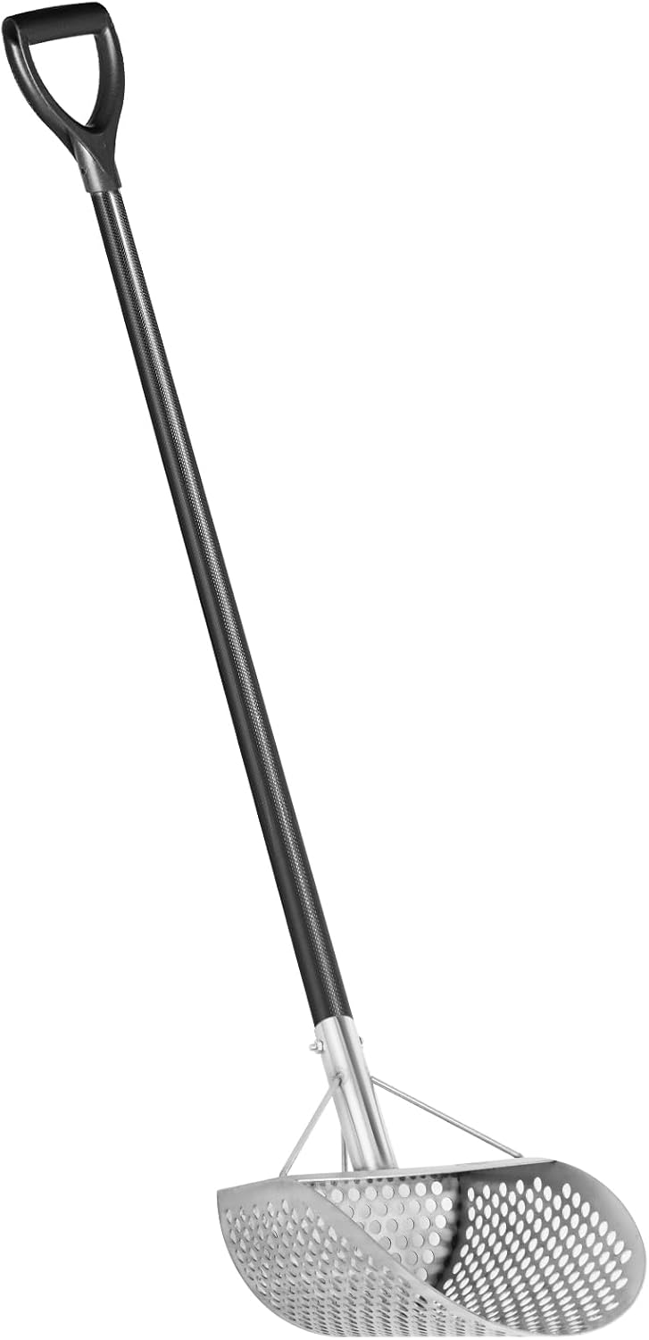 VEVOR Sand 10 MM Hole Detector Shovel Stainless Steel Metal Detecting Beach Scoops, Silver