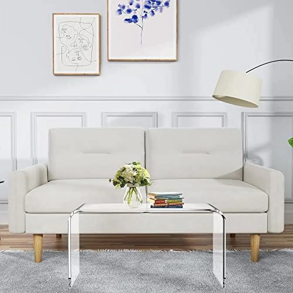 TJUNBOLIFE Acrylic Coffee Table  32" L x 16" W x 16"