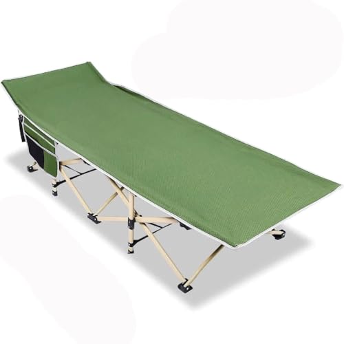 Camping Cots for Adults Camp Cot 2 Side Pockets Cots for Sleeping Portable Folding Cots Extra Wider Cot
