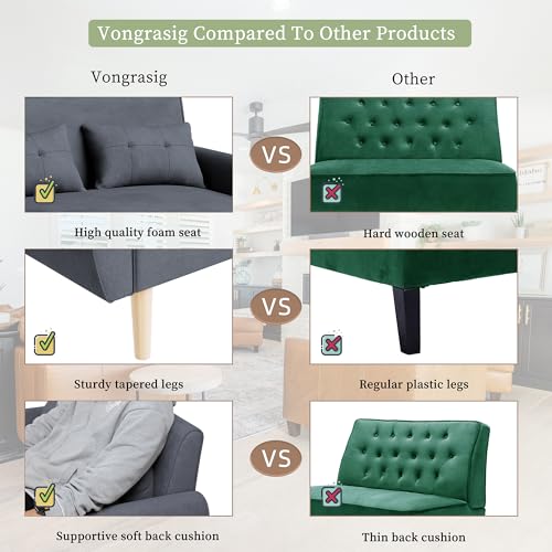 Vongrasig 47" Small Modern Loveseat Sofa