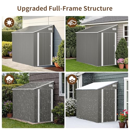 NicBex 6×5 Resin Outdoor Storage Shed with Floor & Window– All-Weather Lockable Small Tool Shed