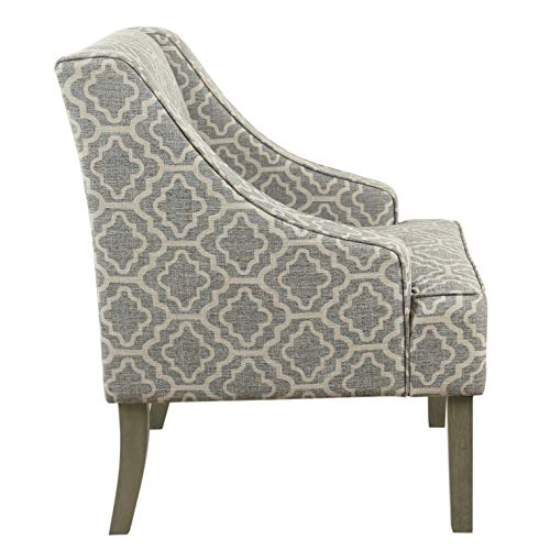 HomePop Velvet Swoop Arm Accent Chair, Suri Blue