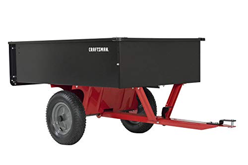 CRAFTSMAN, CMXGZBF7124355, 750-lb Capacity Steel Tow Behind Dump Cart, 12 Cubic Feet Capacity, Removable Tailgate - Garden Utility Trailer