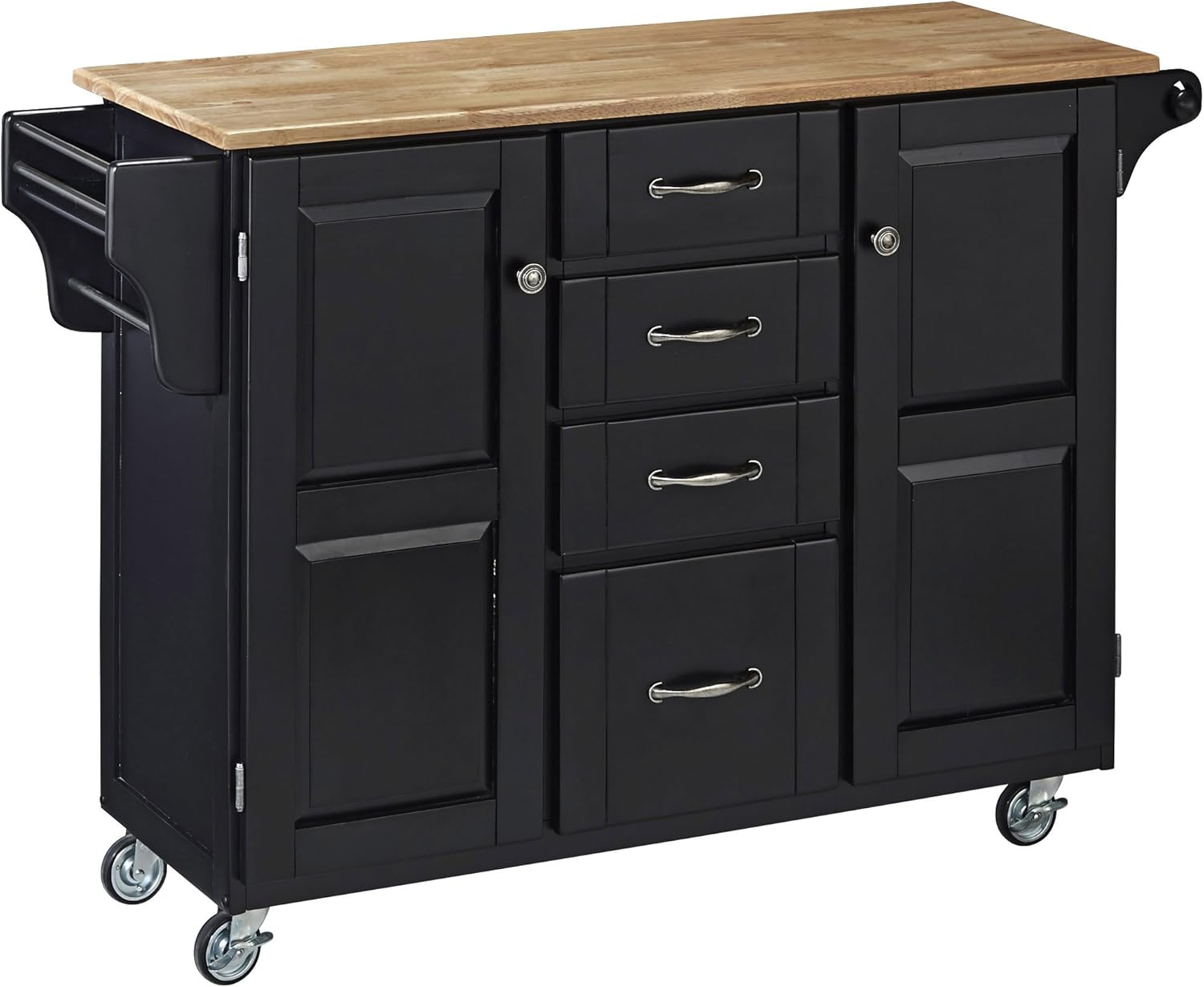 Create-a-Cart Warm Oak 2 Door Cabinet Kitchen Cart with Natural Wood Top by Home Styles