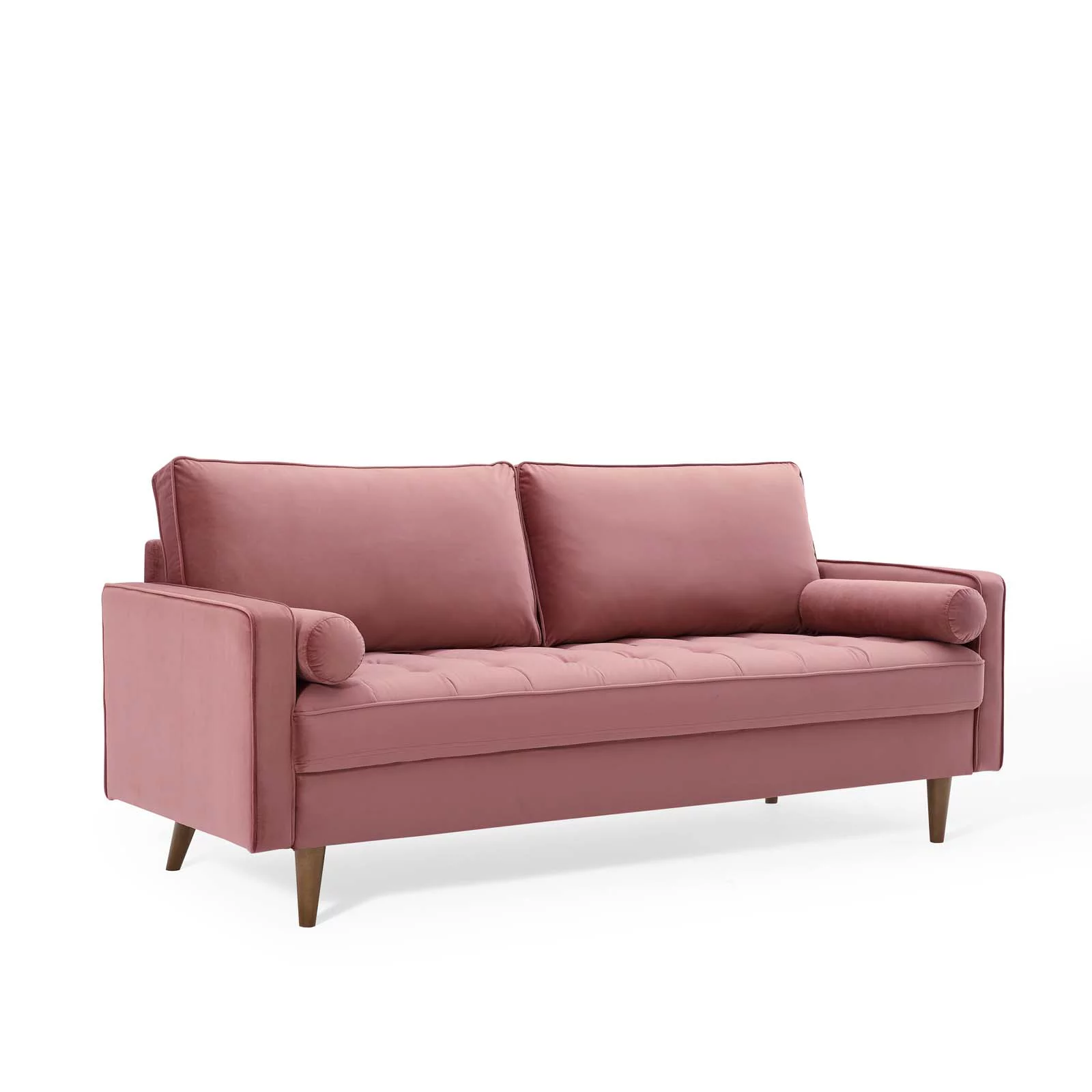 Modway Valour Performance Velvet Sofa in Dusty Rose