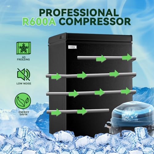 Chest Freezer Small Deep Freezers WANAI 3.5 Cubic Feet Mini Freezer White Free-Standing Top Door Freezer Removable Storage Basket Compact 7