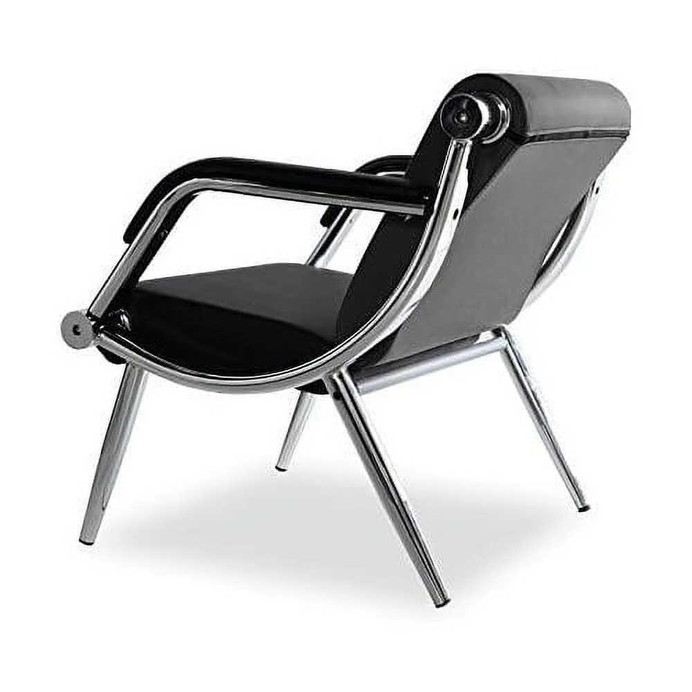 2Pcs Black PU Leather Office Reception Chair Waiting Room Visitor Guest Sofa Seat