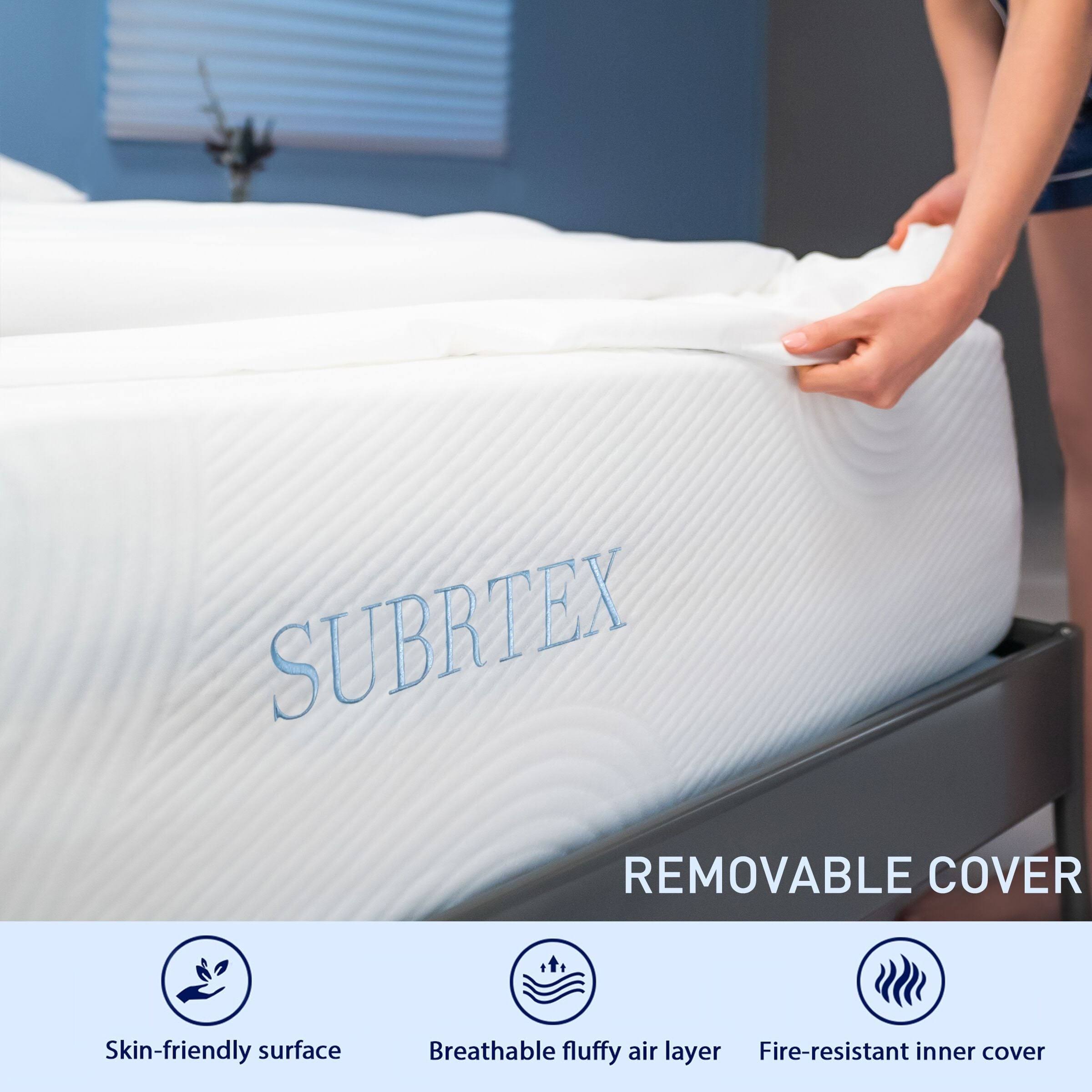 Subrtex 8 inch Gel-Infused Memory Foam Bed Mattress with Cover - Twin