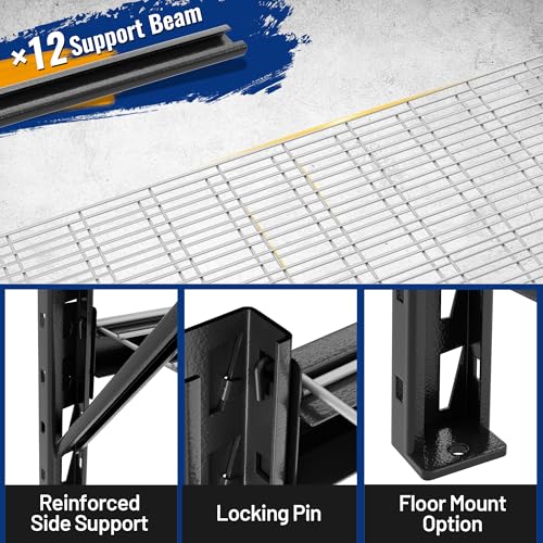 WORKPRO 5-Tier Metal Shelving Unit, 48”W x 24”D x 72”H, Heavy Duty Adjustable Storage Rack, 4000 lbs Load Capacity (Total), for Garage, Basement