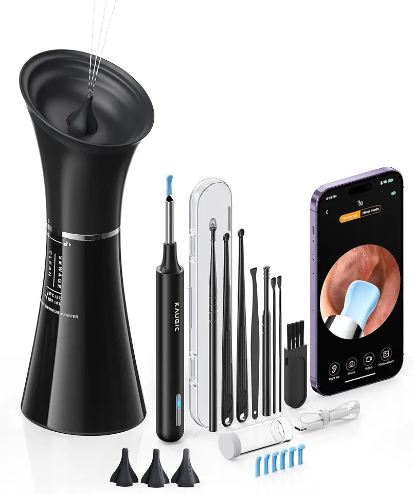 Ear Wax Removal Kit with Camera – Ear Cleaner Tool for Safe & Effective Ear Care – Includes Ear Camera for Visual Inspection & Gentle Ear Irrigation